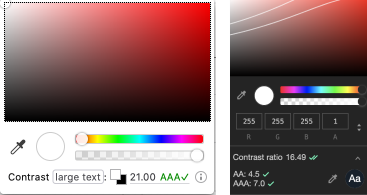 Color contrast checkers in both chrome and firefox